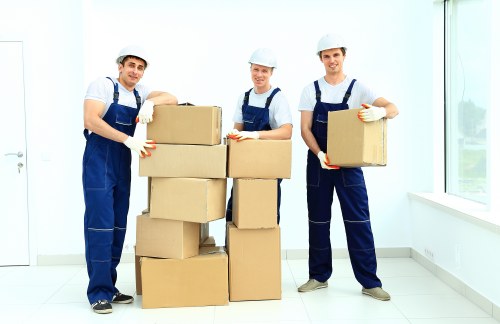 Paddington office move with boxes, desks, and organised relocation logistics