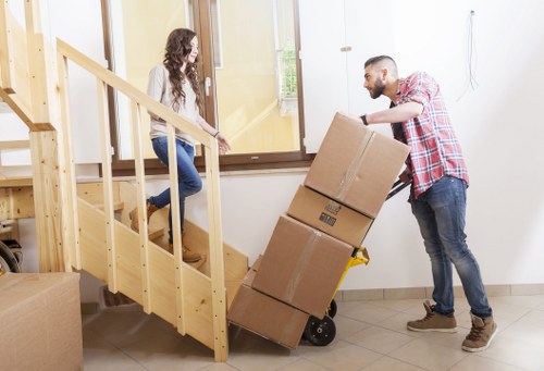 Preparation checklist and labelled moving boxes