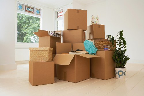 Selection of moving boxes and tape for local home or office packing
