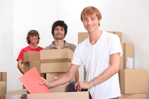 A student removals team handling access in a Paddington building